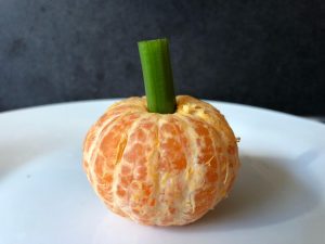 Mandarin Snack Shaped Like a Pumpkin